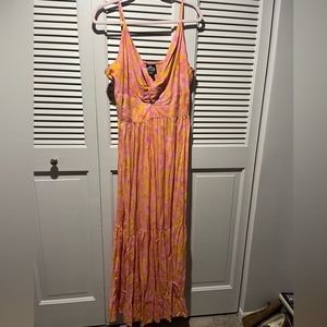 Pink and orange maxi dress